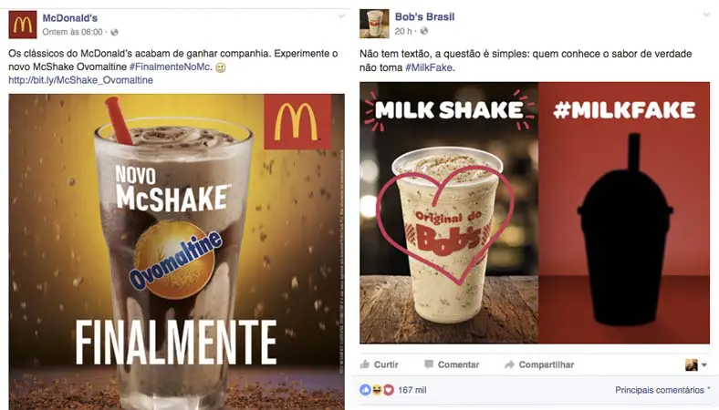 Bob's perde milk-shake de Ovomaltine para o McDonald's